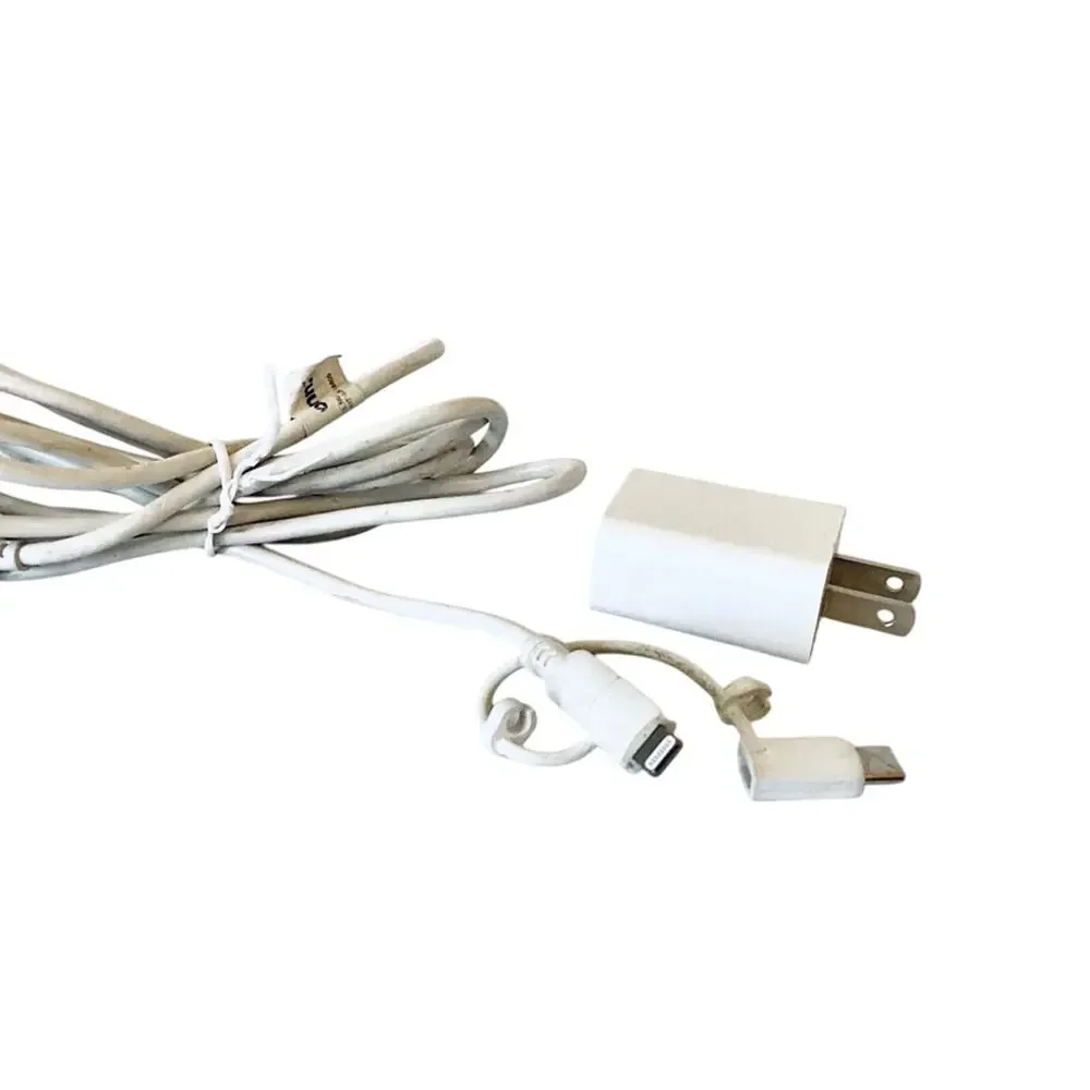 onn. 3' Tri-Tip to USB Cable, Lightning/Type C/Micro USB Cable + Power Adapter